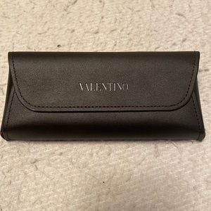 Brand new Valentino magnetic shut sunglass case with satin pouch